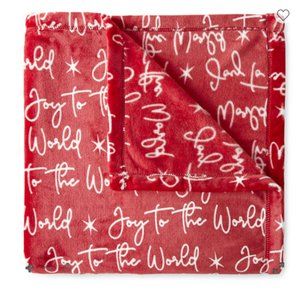 JOY TO THE WORLD VELVET PLUSH THROW BLANKET North Pole Trading Co. 50 x 60 NEW